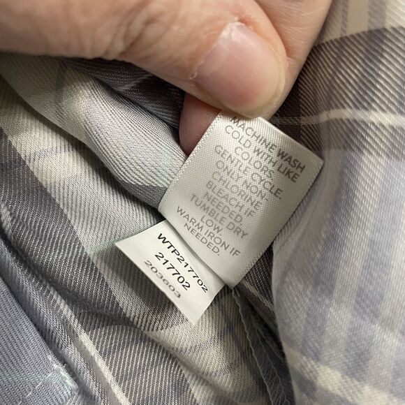 J Jill Shirt Womens PM Multicolor Plaid Button Up Roll Tab Sleeves Blouse NWT - Picture 5 of 10